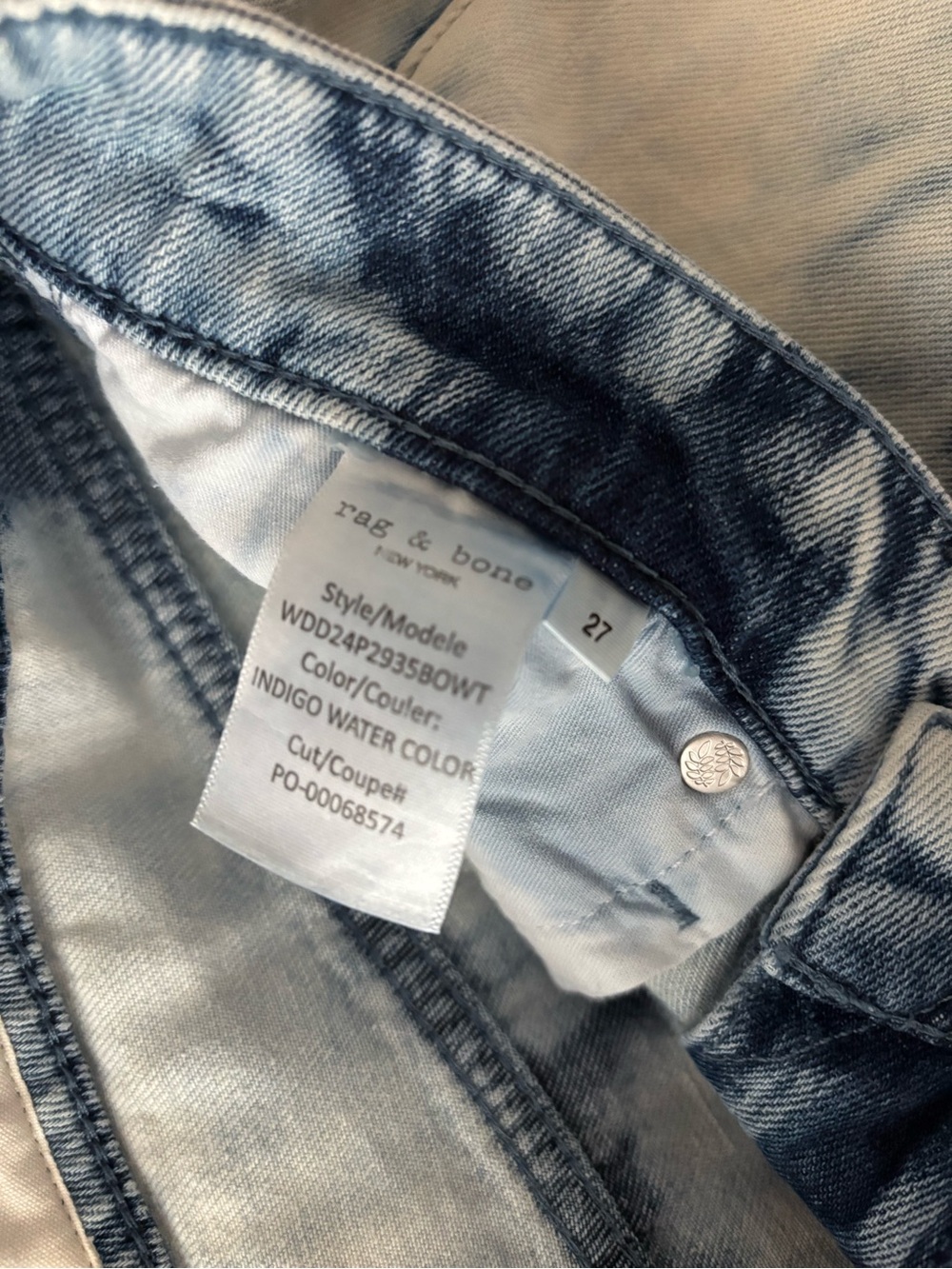 rag & bone Logan Wide-Leg Jeans Indigo Water Color Rare - Picture 6 of 8